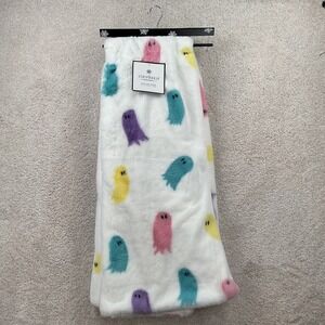 Storehouse Seasonal Faux Fur Ghost Throw 50x70 White Multi Color Halloween